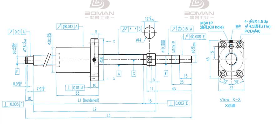 TBI XSVR01210B1DGC5-280-P1 tbi 滚珠丝杠轴承
